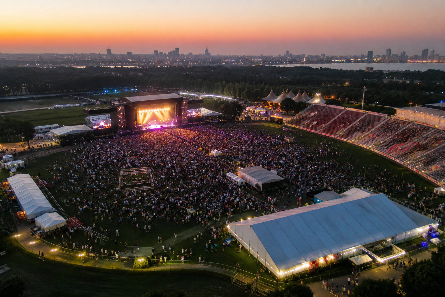 Sports or festival ground from above