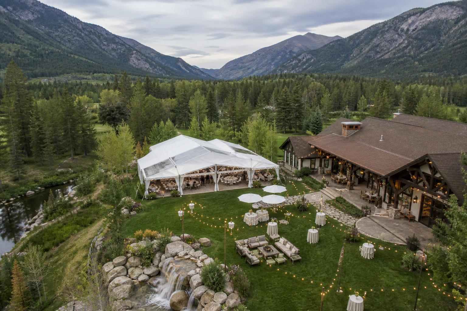 Wedding venue aerial view